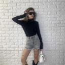 shorts sfrangiato denim